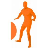 Оранжевый костюм облегающий тело